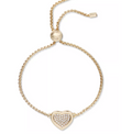 Charter Club Gold-Tone Pave Heart Slider Bracelet