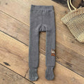 Fleece-Lined Ribbed Footed Leggings – Thermal Winter Toddler & Baby Pants