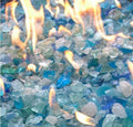 Hiland RGLASS-BB Pit Fire Glass in Bahama Blend Extreme Temperature 10 Pounds.