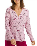 HANRO Sleep and Lounge Button Front Knit Shirt, Size Medium