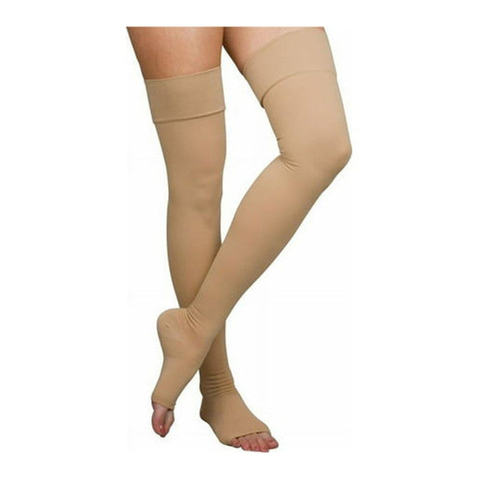 Loving Comfort® Surgical Weight Thigh High Stockings – Firm Compression (XL, Beige)