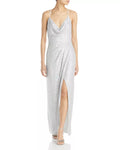 Aidan by Aidan Mattox Cowl Neck Sequin Knit Column Gown, Size 4