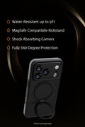 iPhone 17 Pro Max Waterproof Case - MagSafe Kickstand, Integrated Screen & Camera Protection | Oasis Series