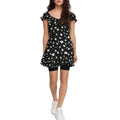 Free People Womens Like A Lady Sleeveless Printed Mini Dress, Black, Size Small