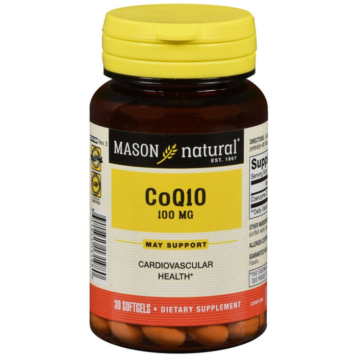 Mason Natural 100Mg   Coq10 30  Softgels