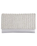 INC International Concepts Veronica Flower Sparkle Clutch (Silver)