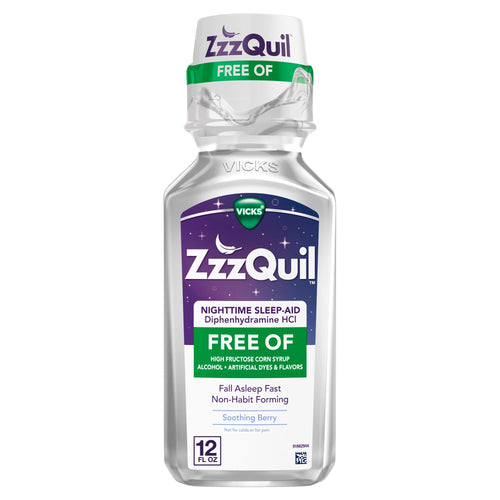 Vicks ZzzQuil™ Nighttime Sleep Aid – Alcohol-Free Berry (12 Fl Oz)