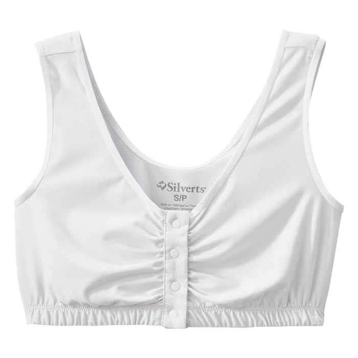 Silverts Adaptive Front Closure Bra - White, 2X-Large