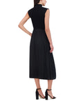 Vince Camuto Womens Mixed-Media Turtleneck Dress - Black, XL