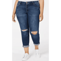 Celebrity Pink Trendy Plus Size Ripped Girlfriend-Fit Jeans, Size 22