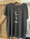 Rosemia Womens Oversized Graphic Tee Crew Neck Loose Fit A-Starry Night Grey S