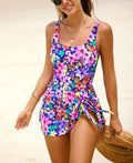 Cupshe Floral Scoop Neckline Ruching Swimdress