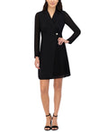 Vince Camuto Signature-Stretch Pleated-Chiffon Dress, Size 10
