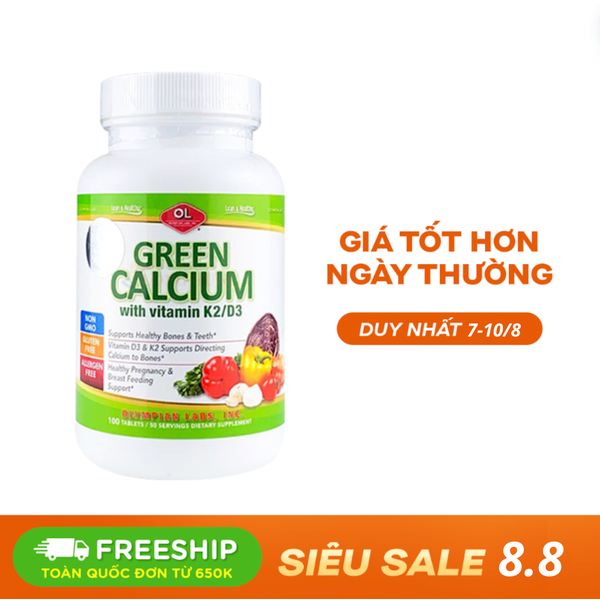 Olympian Labs Green Calcium – Organic Calcium Complex (100 Tablets)