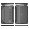 DualShock Laptop Case for Dell 3120/3110/3100 Clamshell & 2-in-1 Chromebook - Gray/Clear