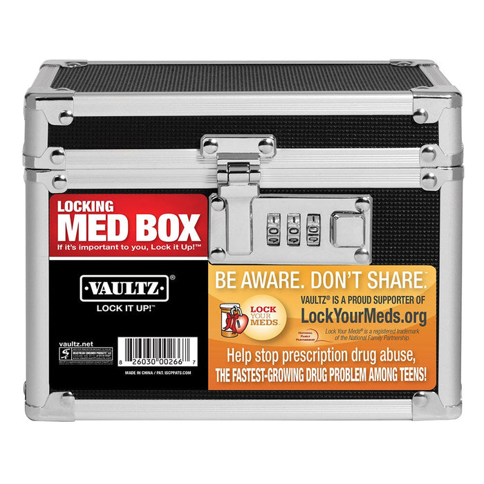 Vaultz® Medicine Lock Box – Combination Lock, Black