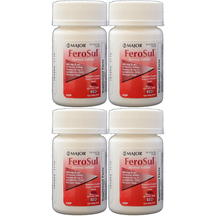 Major FeroSul Ferrous Sulfate 325mg, 100 Tablets