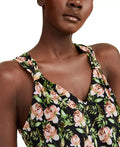 International Concepts Petite Printed Tie-Front Top, Size PP