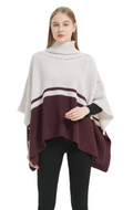 Save the Ocean Sustainable Color Block Pullover Turtleneck Poncho