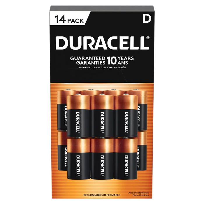 Duracell D Alkaline Batteries, 14-count - Open Box