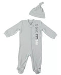 Chickpea Baby Boys I Love My Dad 2-Piece Coverall Set – Gray, Size 3/6 Months