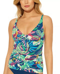Bleu Rod Beattie Its a Jungle out There Tie-Front Tankini Top, Size 8