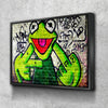 Banksy Frog Flip Off Canvas Wall Art, Abstract Wall Art