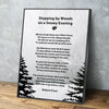 Stopping By Woods On a Snowy Evening Canvas Wall Art, Robert Frost Poem, 1922 Poem, Light Version