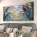 Golden Petals and Scarlet Wings Wall Art
