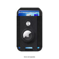 iPhone Black Leather Wallet Case with AirTag Holder & Stand - MagSafe | Indy Series