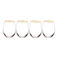 4 Ct Cathys Concepts Personalized Gold Rim Stemless Wine Glasses