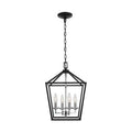 Home Decorators Collection Weyburn 4-Light Black and Polished Chrome Caged Chand