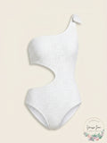Aqua Swim One Shoulder Side Cutout One Piece Swimsuit