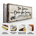 Family Open Air Cantina Sign