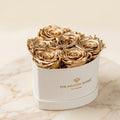 Baby Heart Beige Suede Box | Gold Roses