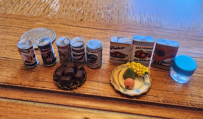 Miniature pantry items for farmhouse Dollhouse.