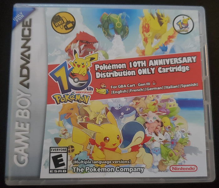 Pokemon 10th Anniversary Distribution Cartridge GBA Game Boy Advance