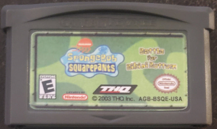 SpongeBob SquarePants Battle Bikini Bottom GBA Video Game Boy Advance