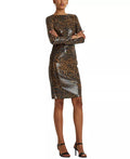Lauren Ralph Lauren Ocelot-Print Sequined Cocktail Dress