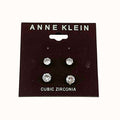 Anne Klein Silver-Tone Glass Stone Stud Earring Set