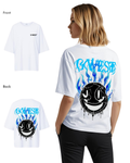 G West Womens Oversized Aqua Smile Tee