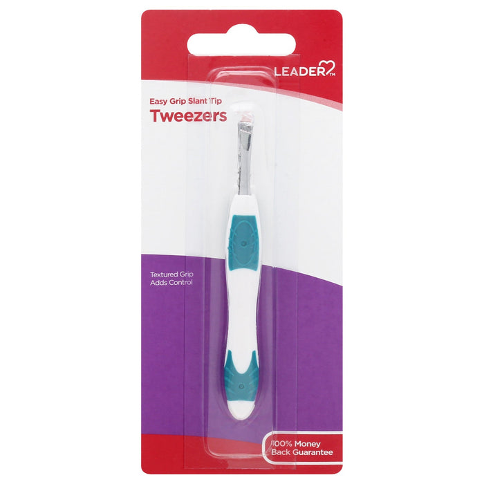 Leader® Easy Grip Slant Tip Tweezers
