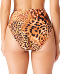 Bar Iii Womens Glam Cheetah High-Rise Swim Bottoms, Size Small
