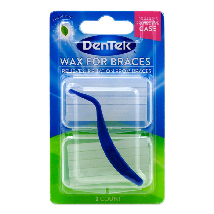 DenTek Wax For Braces Fresh Mint Twin Pack
