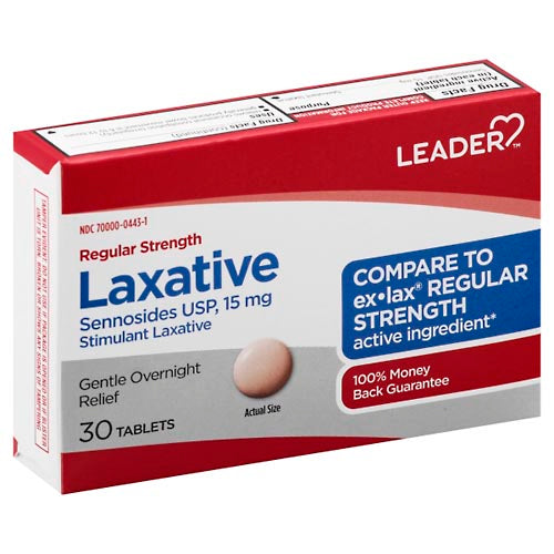 Leader™ Regular Strength Laxative – Gentle Overnight Relief (Tablets)