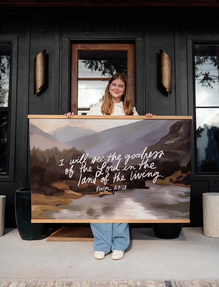 Large Canvas with Banner Wood: I will see the goodness of God