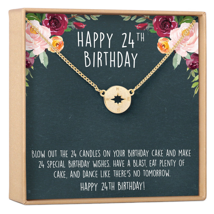 24th Birthday Necklace, Multiple Styles