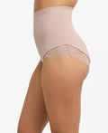 Maidenform Womens Eco Lace Mid-Brief Panty in Beige, Size Large