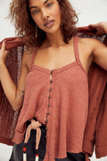 Free People Womens Dream Weaver Tank Top, Brown, Size Small