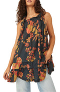 Free People Fleur Print Tunic Top, Size Medium